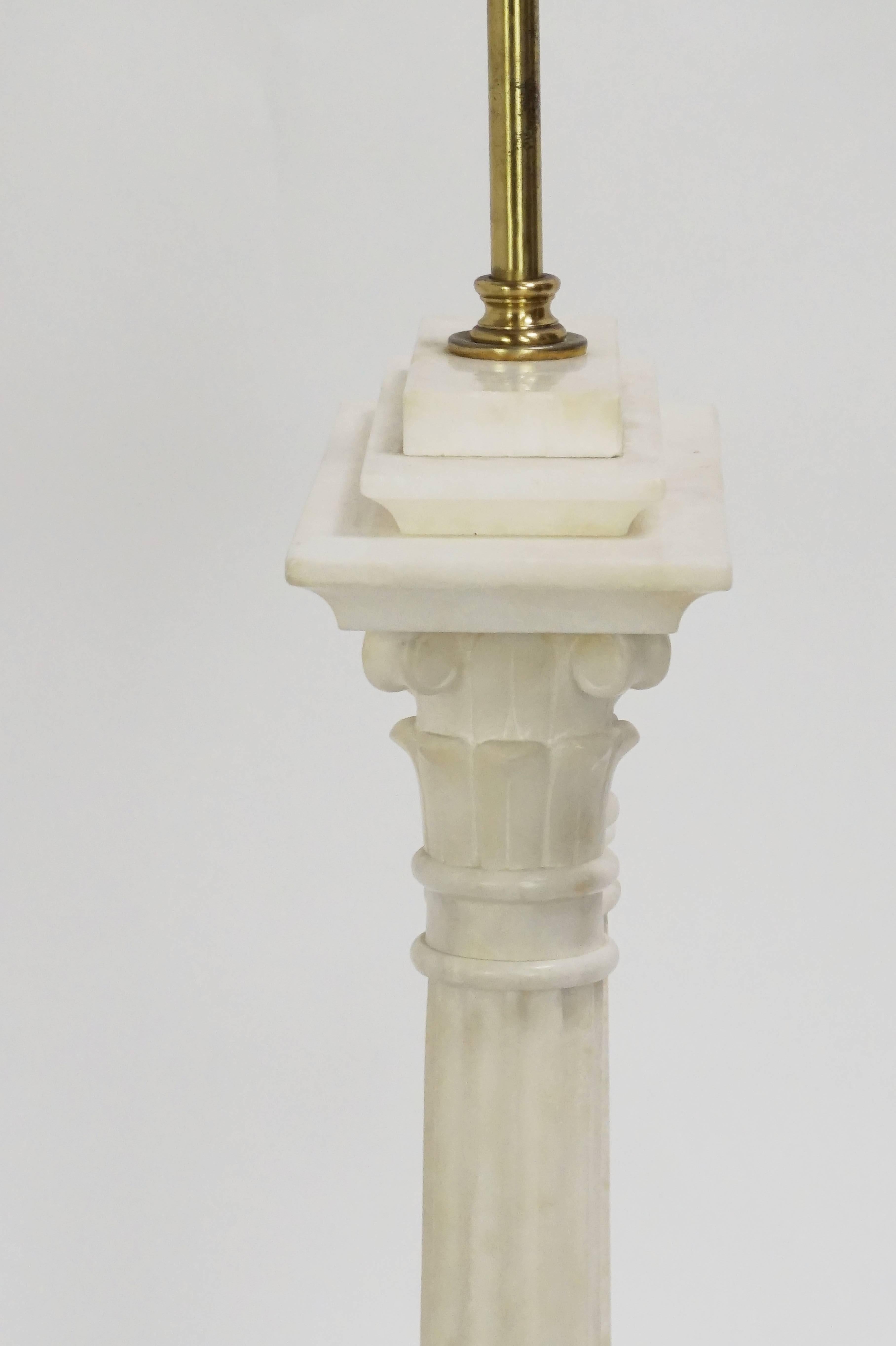 Columned Alabaster Table Lamp  3