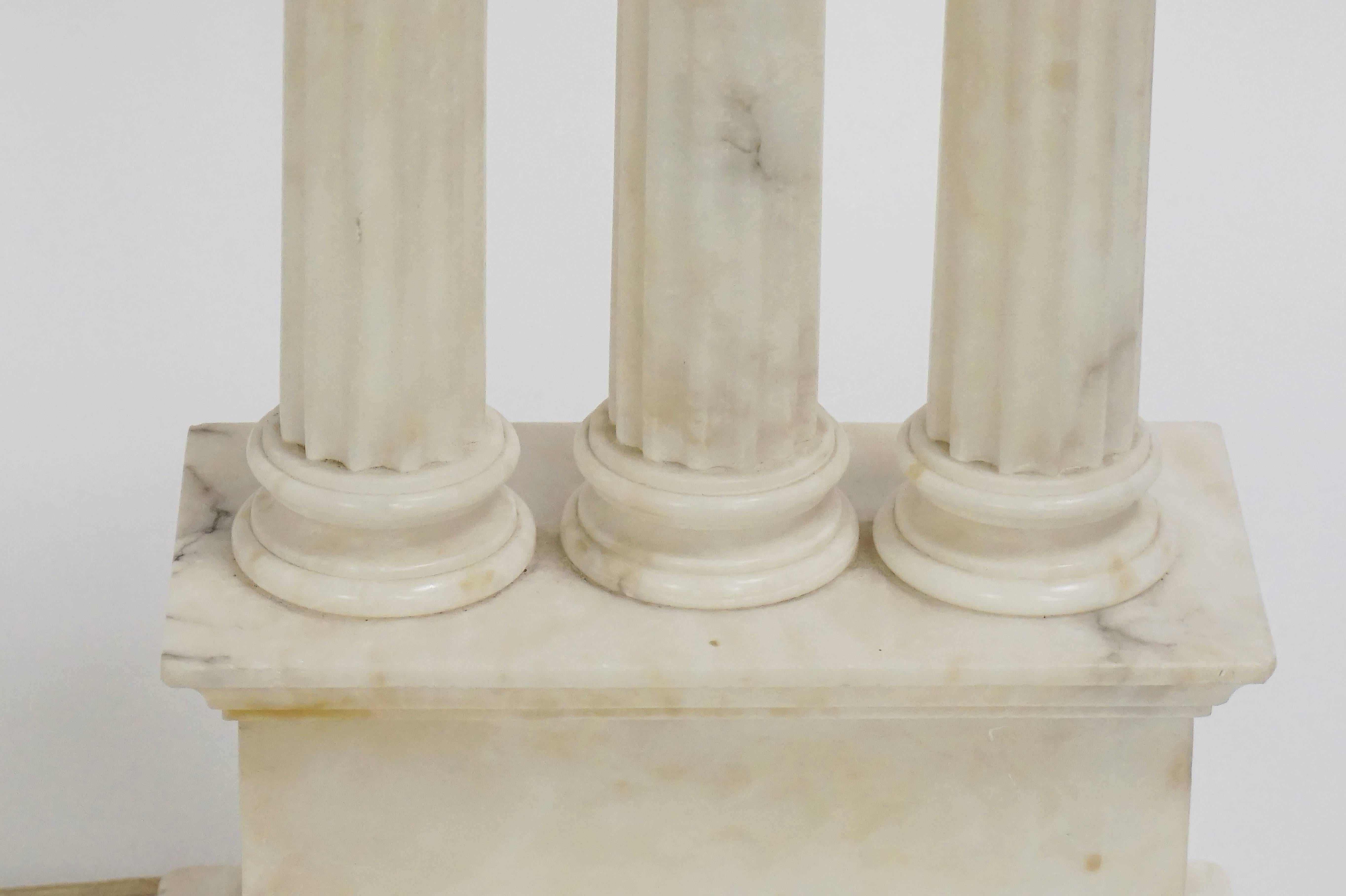 Italian Columned Alabaster Table Lamp 