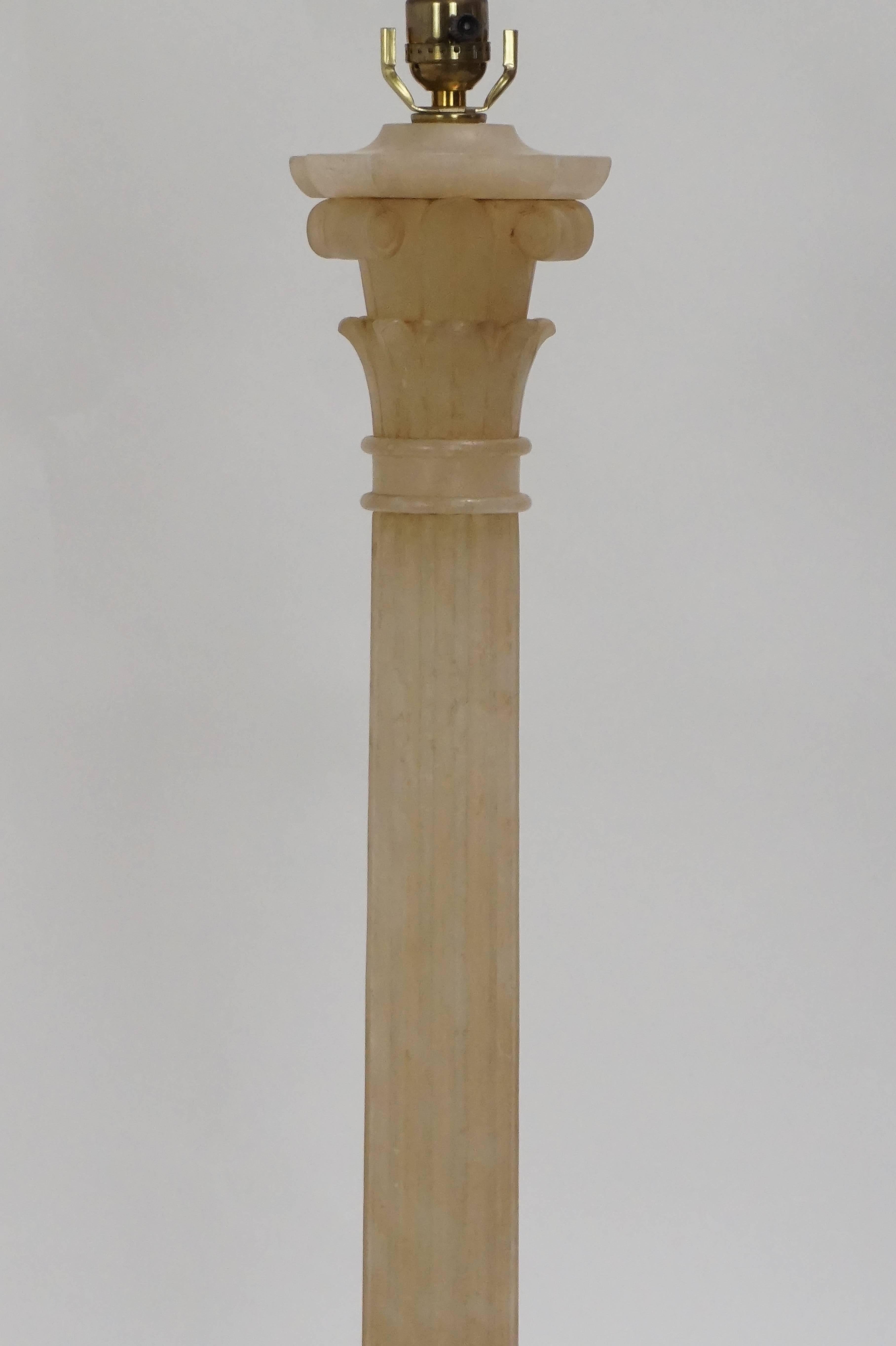 alabaster column lamp