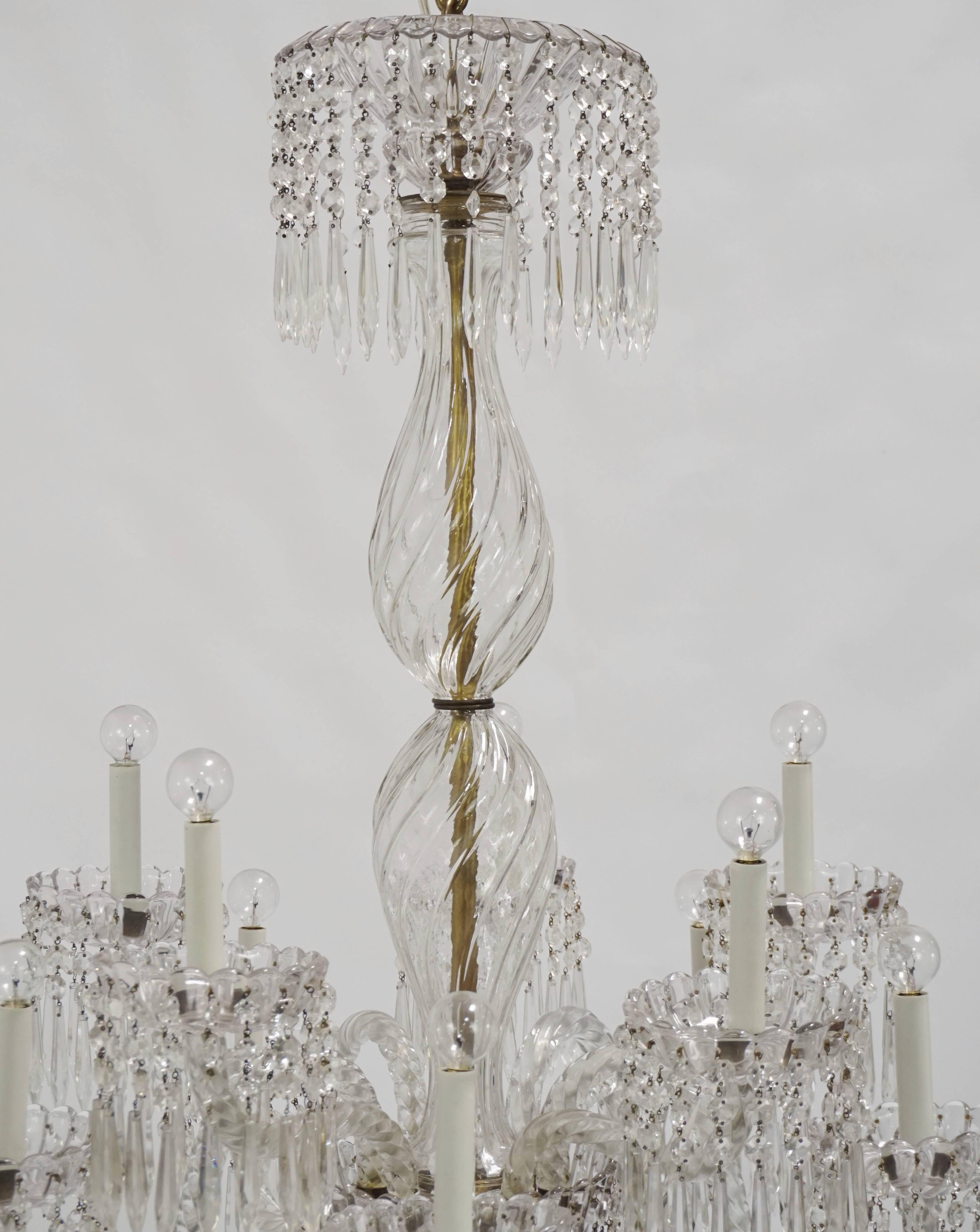 Antique Baccarat Undulating 10-Armed Crystal Waterfalls Chandelier 2