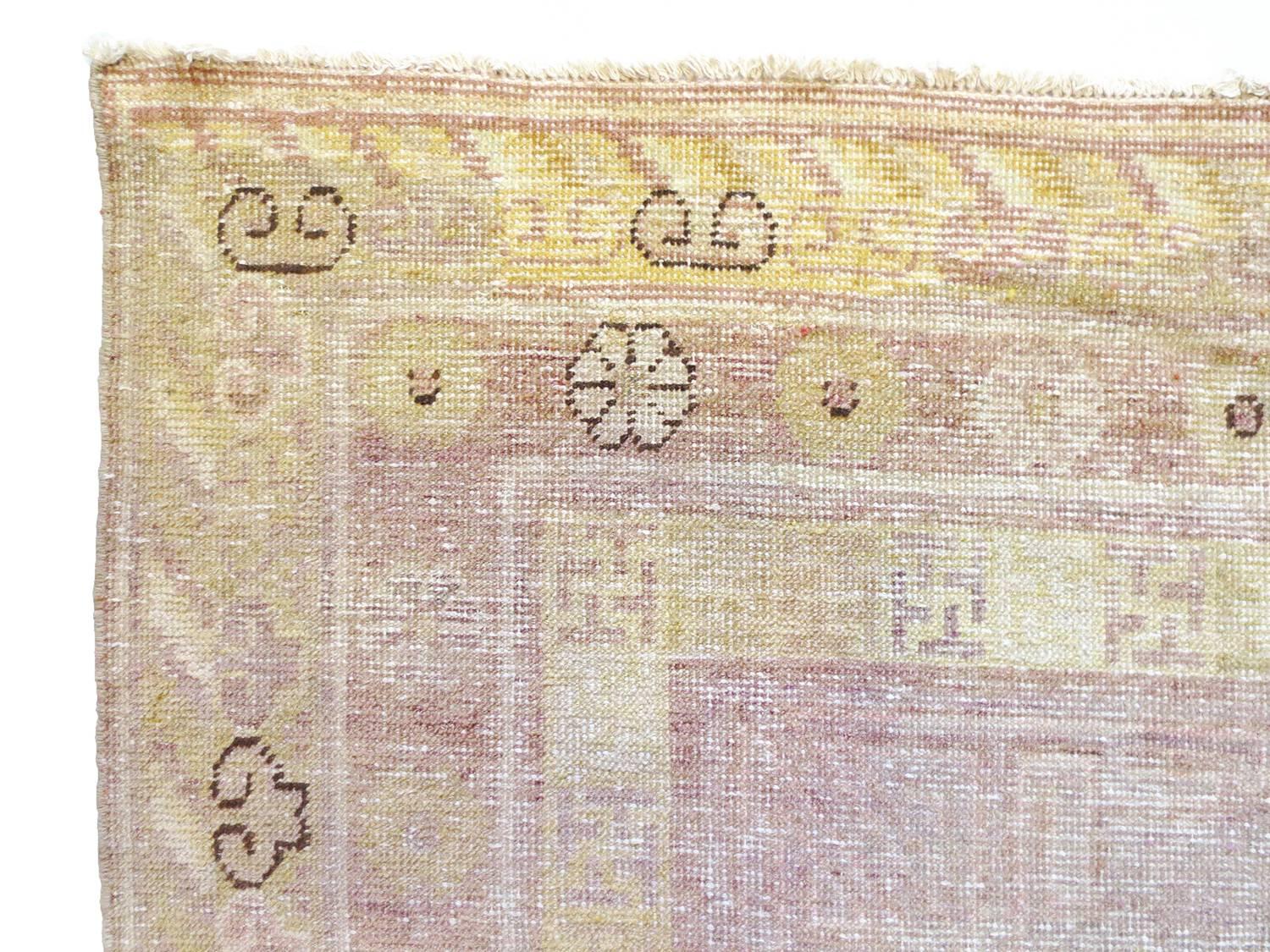 Wool Antique Khotan Rug, circa 1870s For Sale