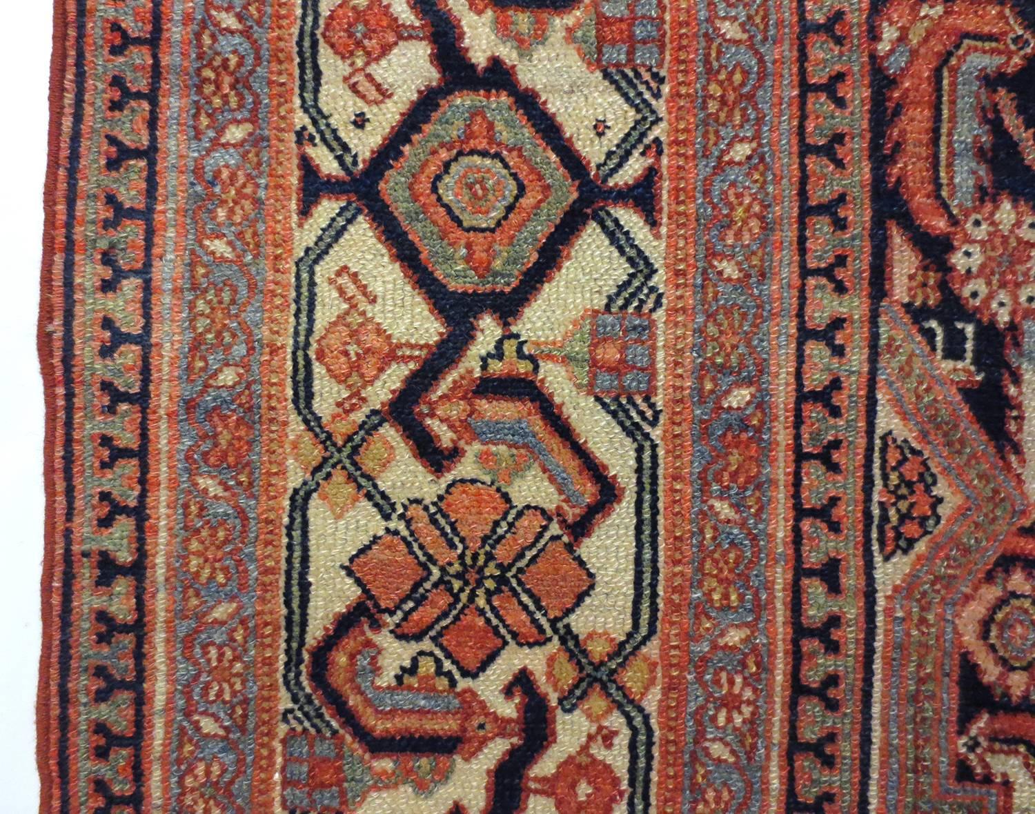 Wool Antique Karabagh Gallery Size Runner, circa 1890s For Sale