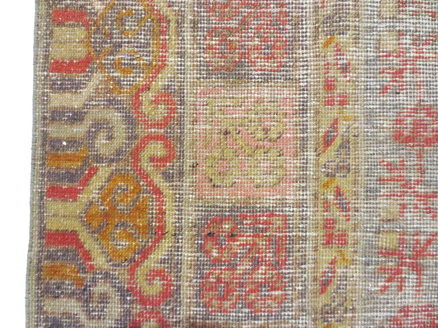 Wool Antique Khotan Rug, circa 1880s For Sale