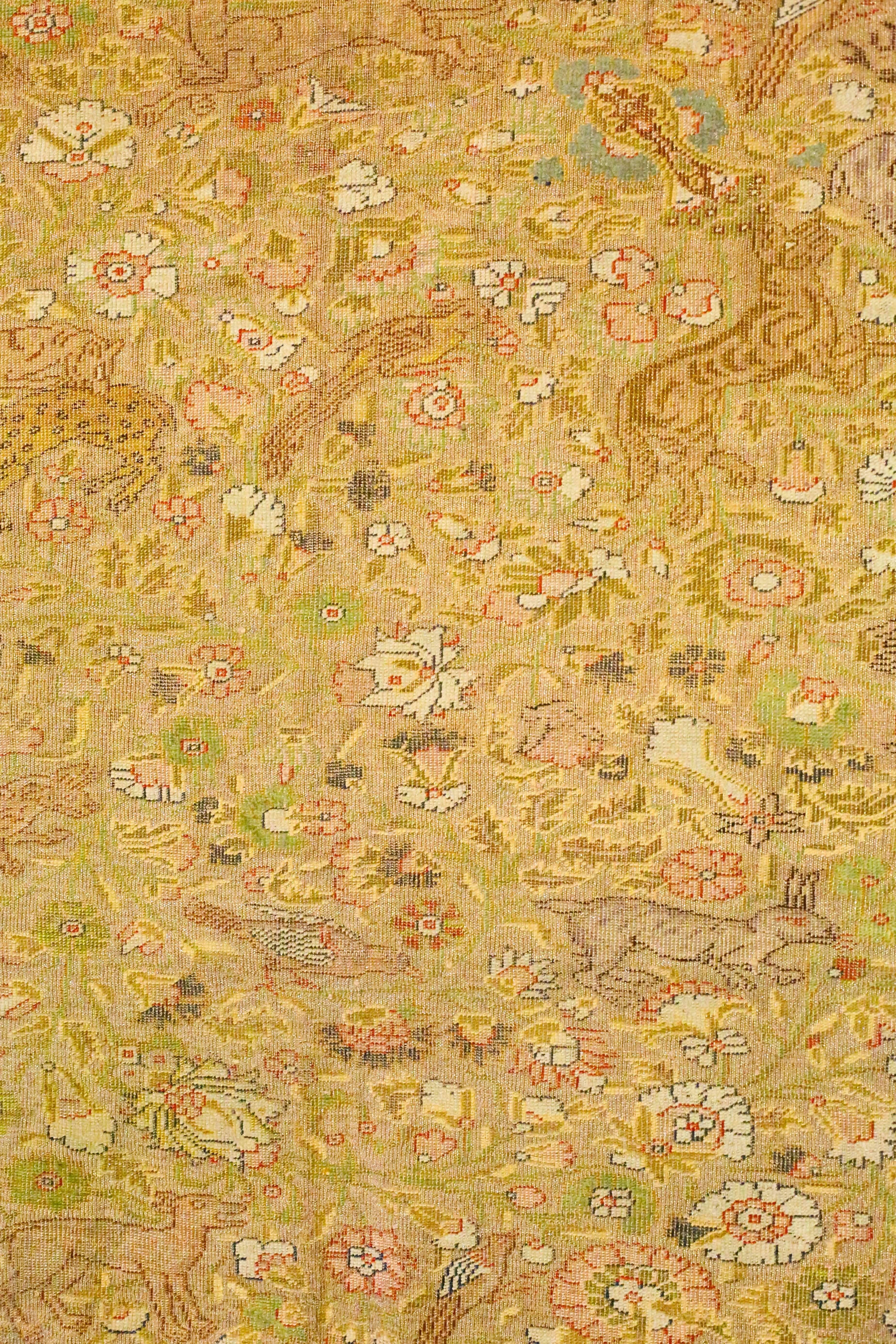 Antiker türkischer Kaiseri-Teppich aus Seide, um 1880 im Zustand „Gut“ im Angebot in Los Angeles, CA