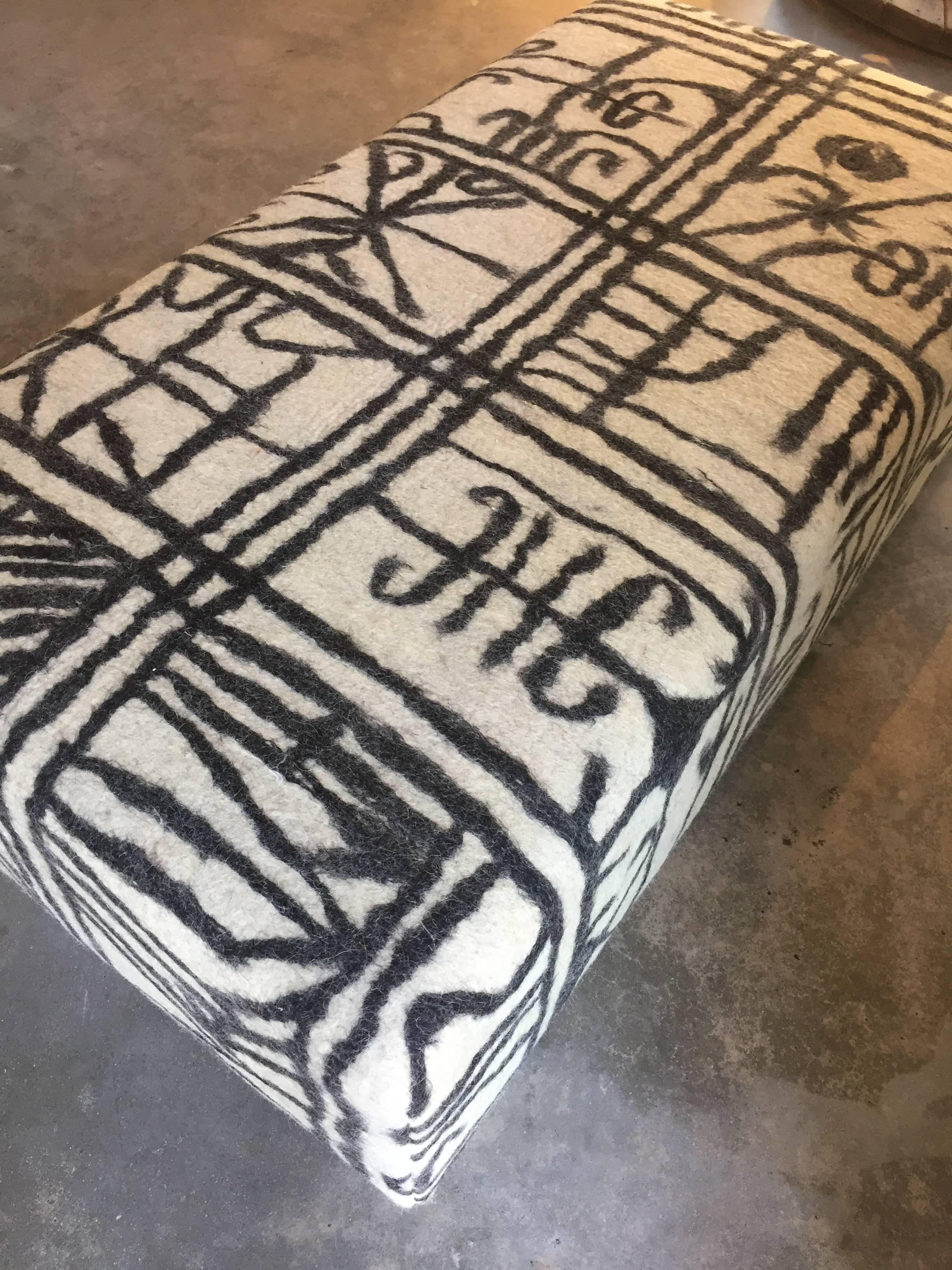 rug covered ottoman