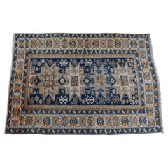 Lesghi Star Kazak with a Versatile Palette of Neutrals and Blues c.1900