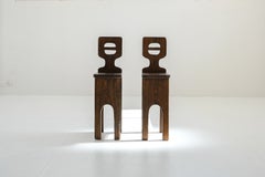 Tabourets de bar de style brutaliste de Francesco Pasinato, vers les années 1970