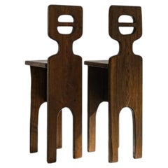 Tabourets de bar de style brutaliste de Francesco Pasinato, vers les années 1970