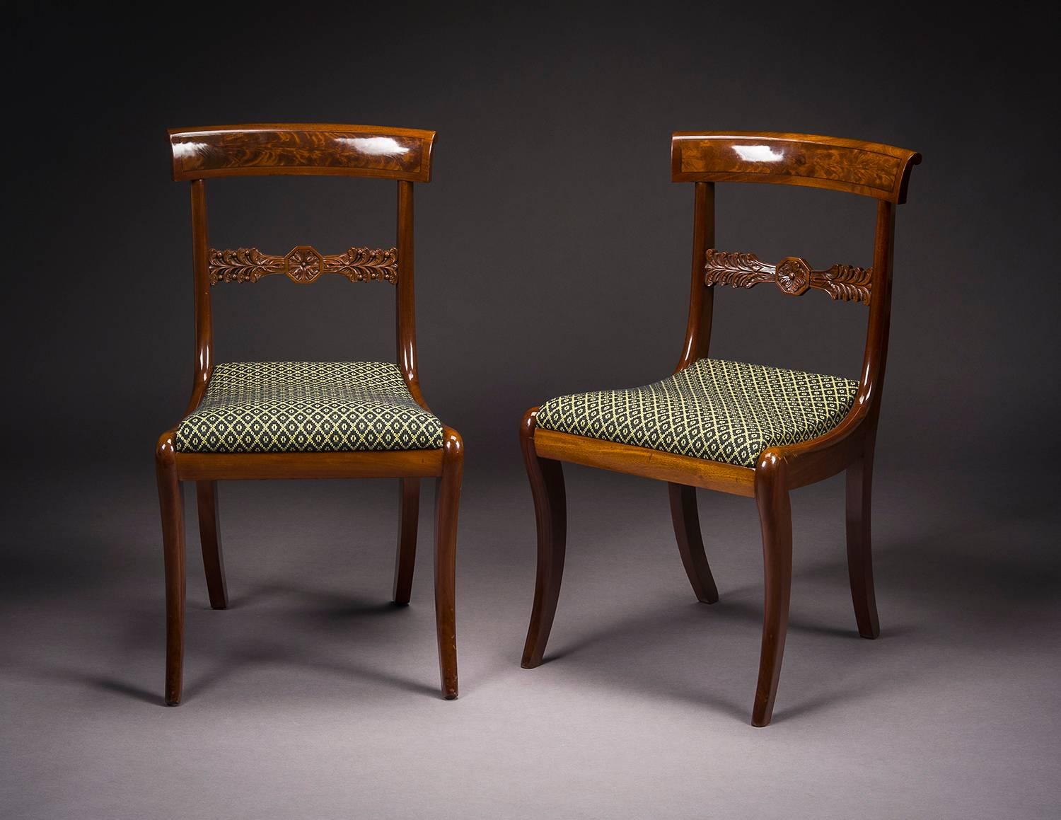 American Empire Set of Twelve Neoclassical Dining Chairs