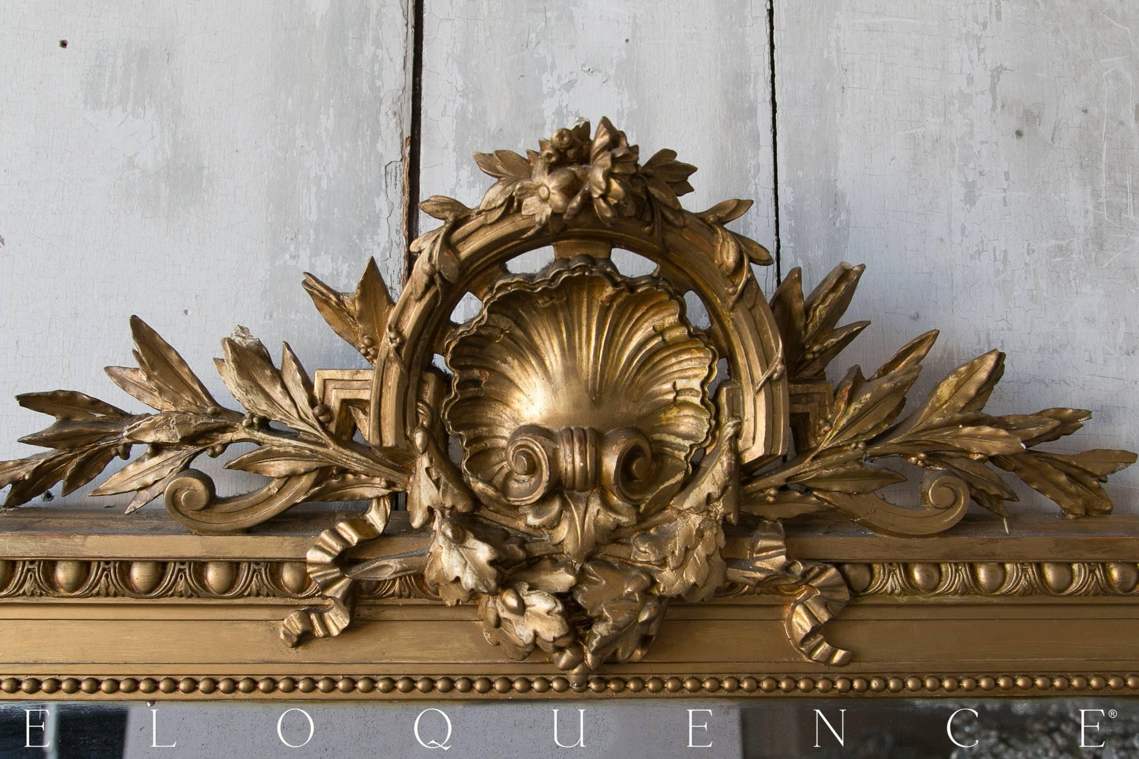 Antique Louis XV Mirror with Cartouche In Good Condition In Los Angeles, CA