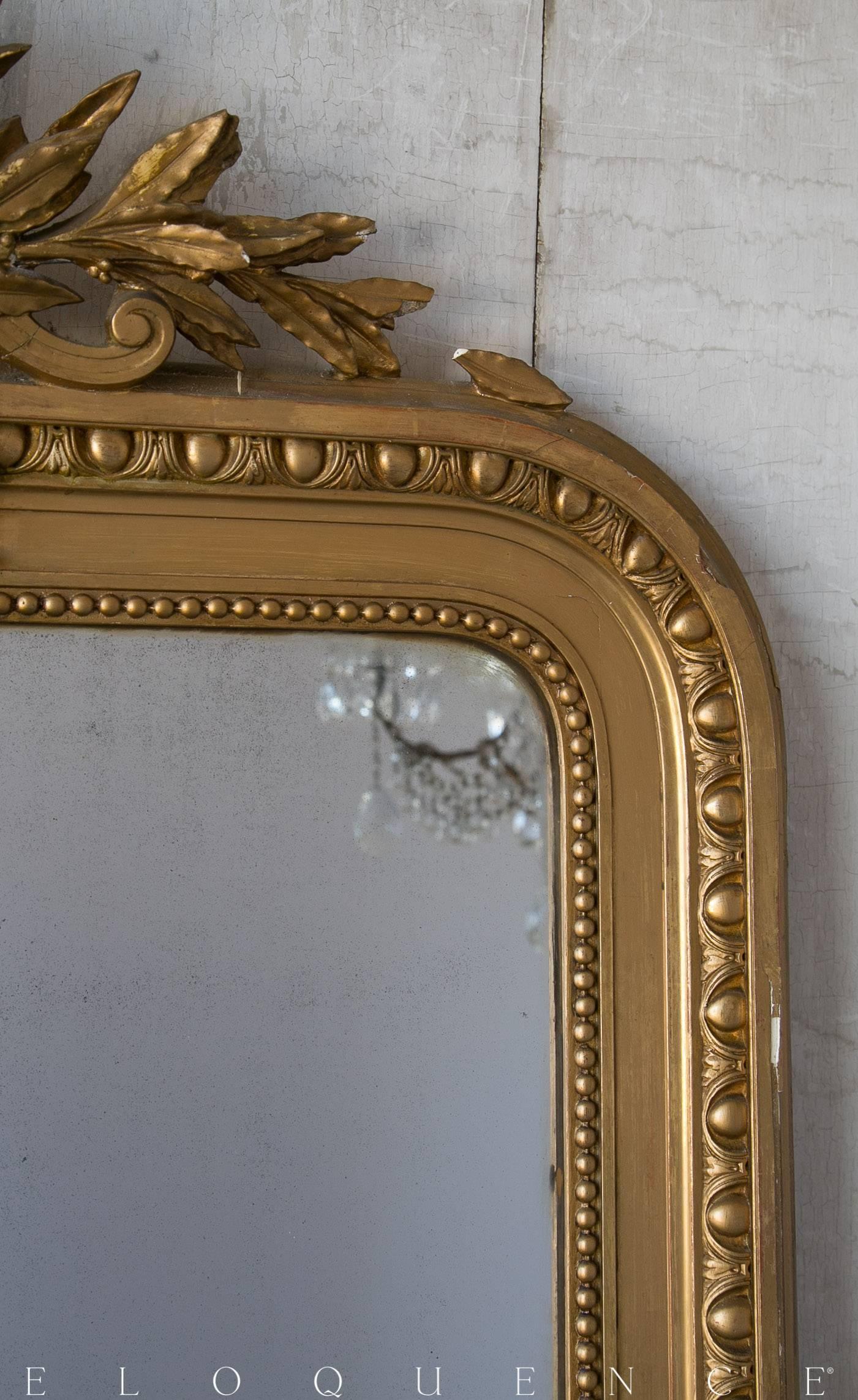 Antique Louis XV Mirror with Cartouche 1