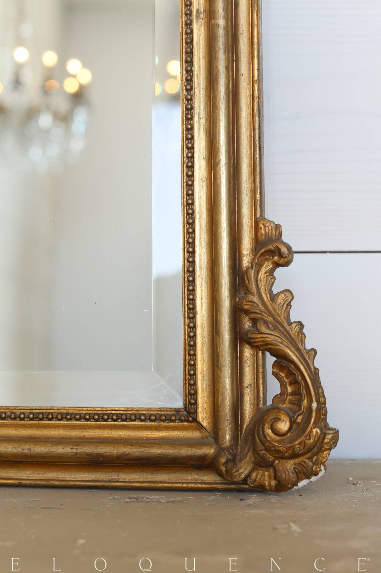 French Antique Gilded Mirror, 1880