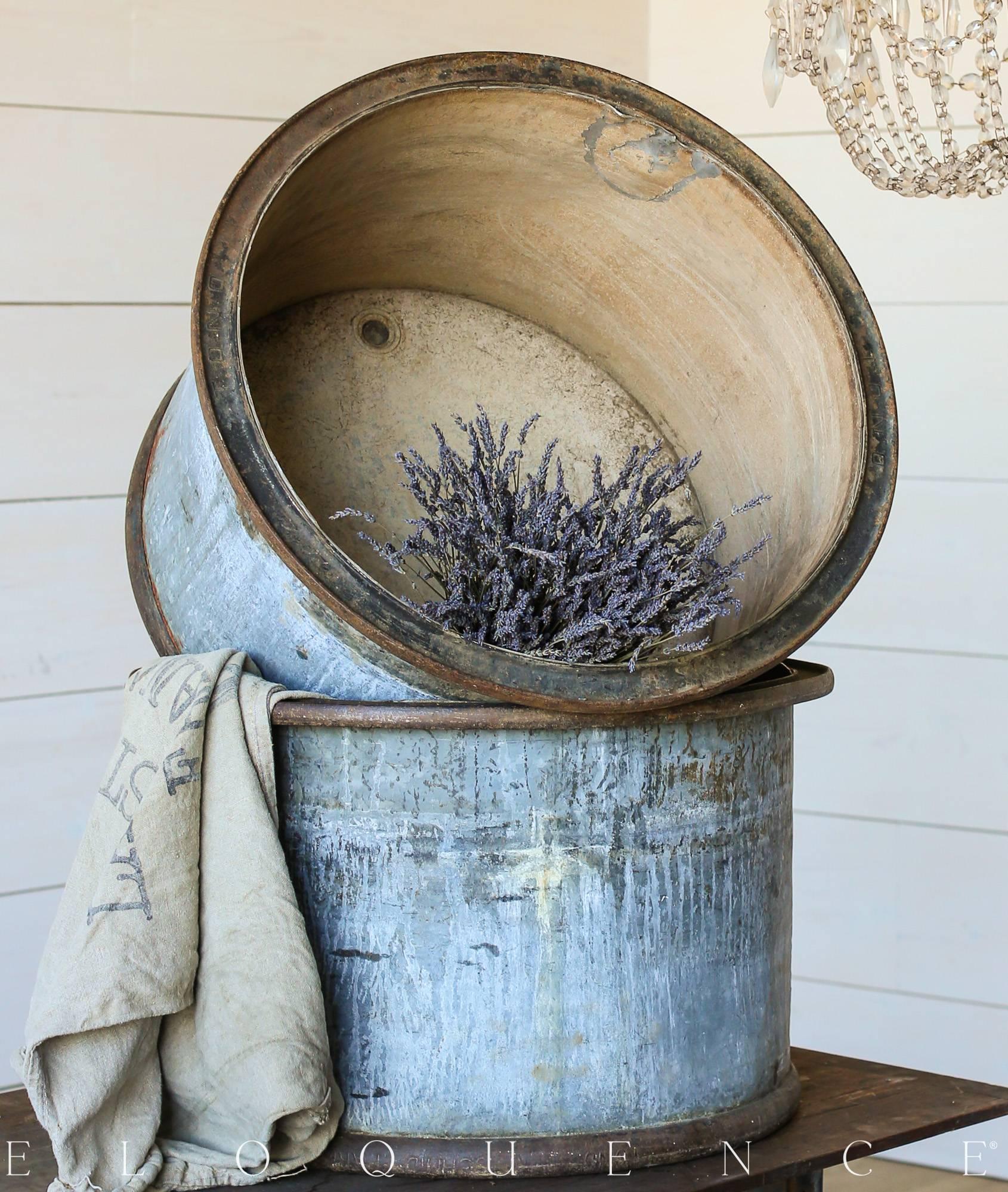 French Vintage Industrial-Style Planters, 1900