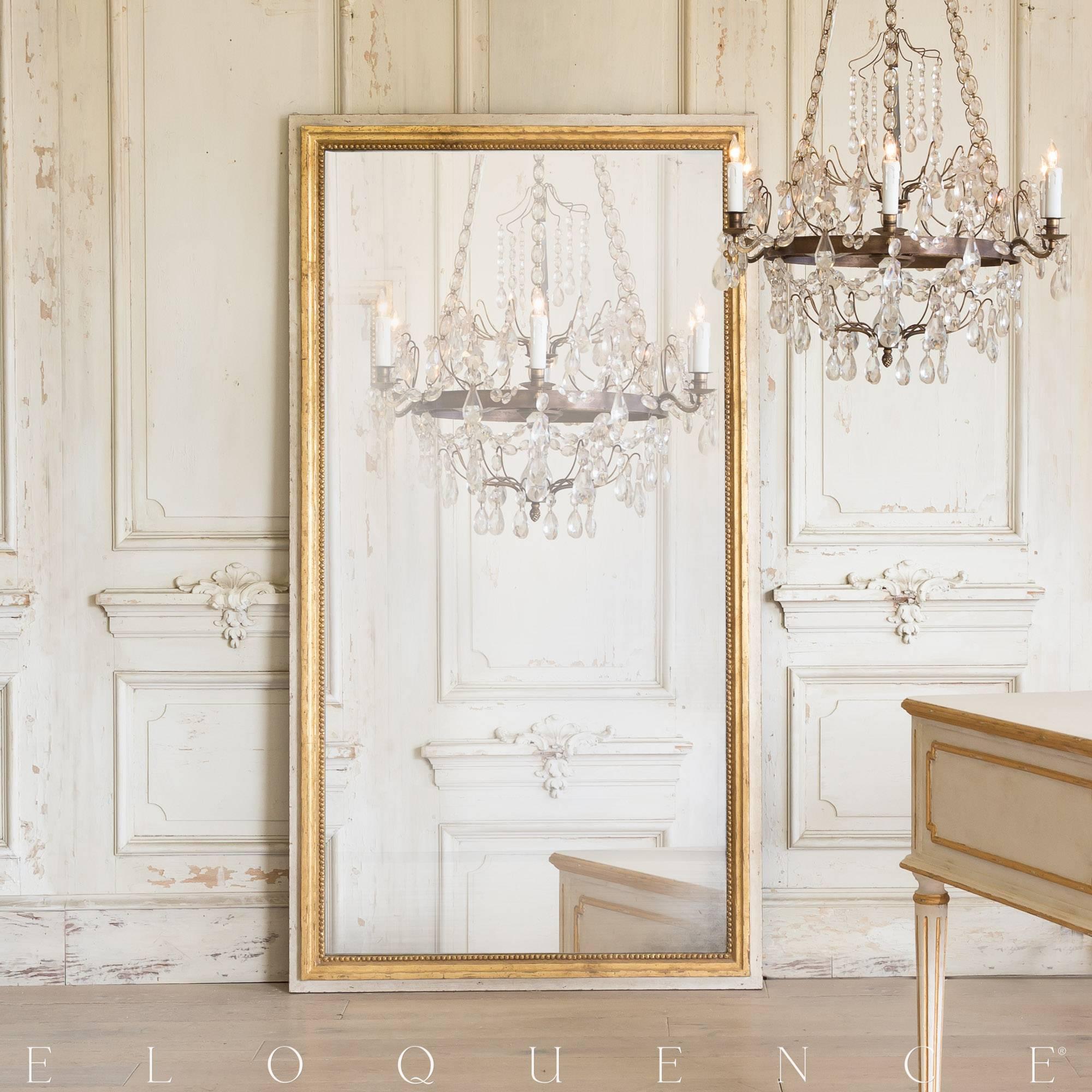 American Eloquence® Grande Eugenie Panel Mirror in Toasted Almond and Gold For Sale