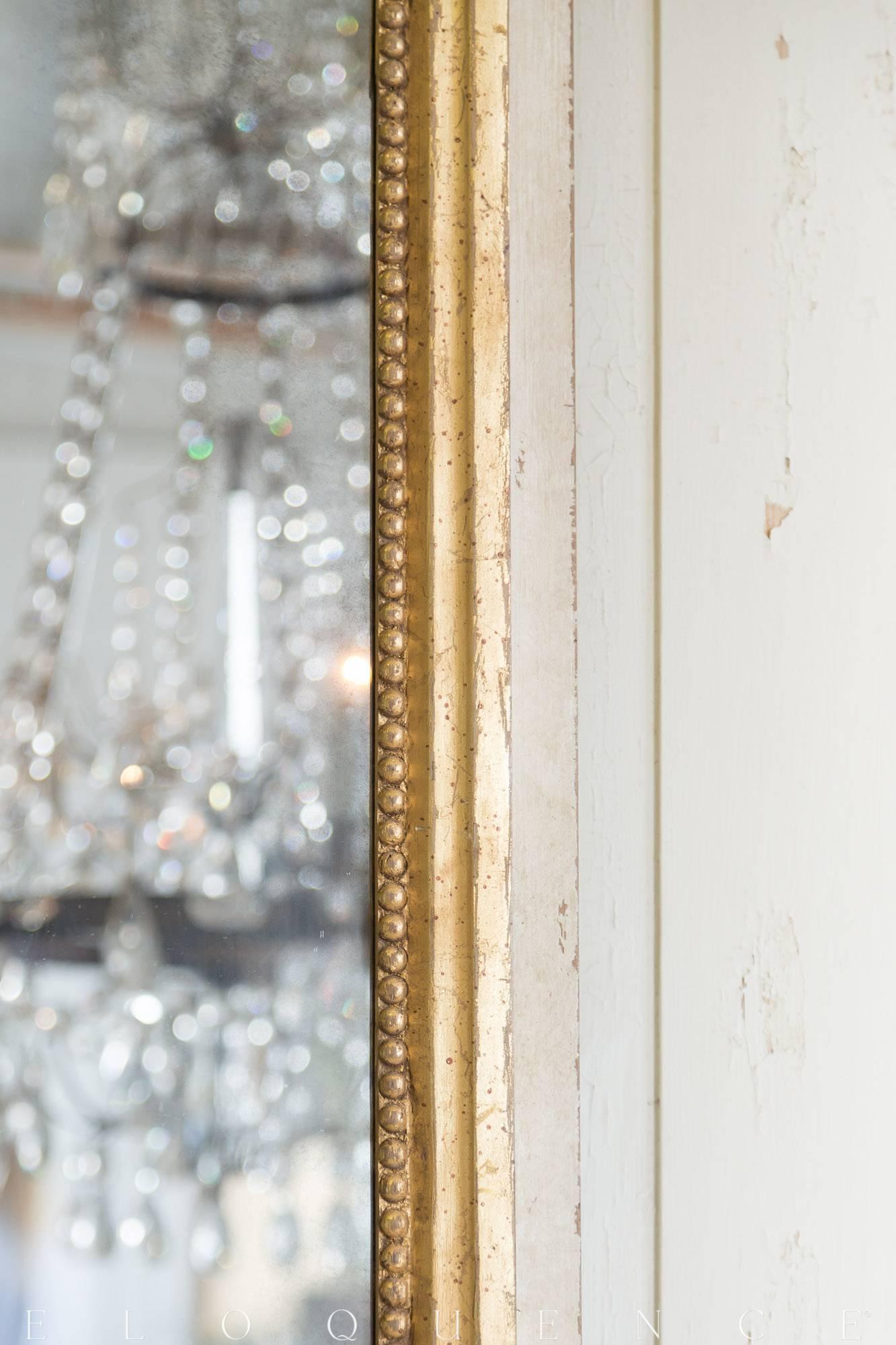 Eloquence® Grande Eugenie Panel Mirror in Toasted Almond and Gold In Excellent Condition For Sale In Los Angeles, CA