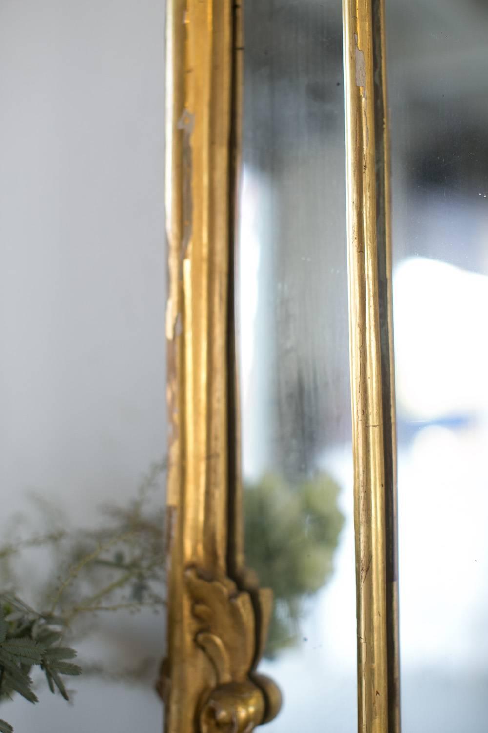 French Antique Gilt Mirror with Original Glass