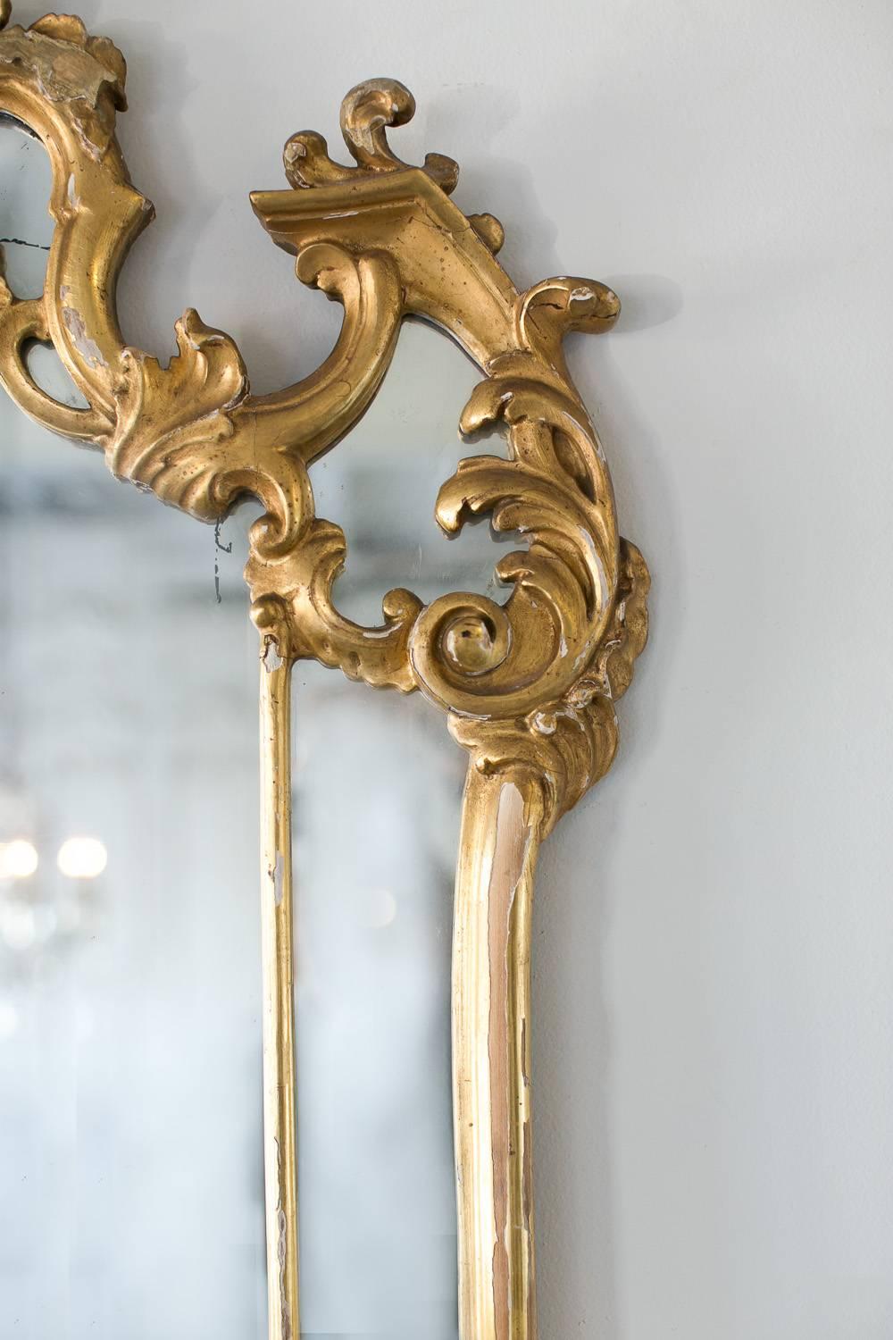 Antique Gilt Mirror with Original Glass 1