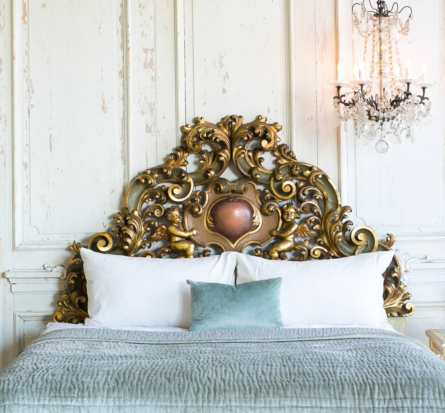 19th Century Italian Baroque Headboard For Sale