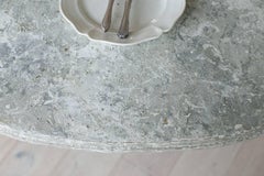 Marbled Finish Dining Table with Carved Beading