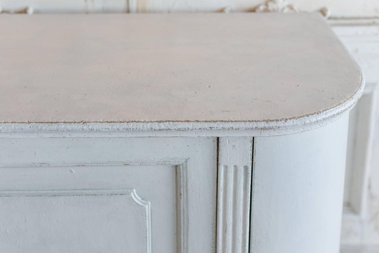 Lyre Sideboard in Distressed White Finish For Sale 6