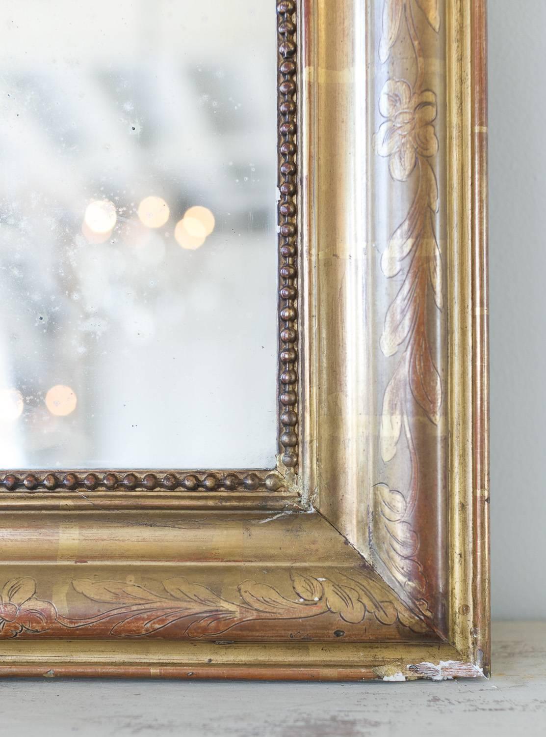 Antique French Louis Philippe Mirror, 1880 In Good Condition In Los Angeles, CA