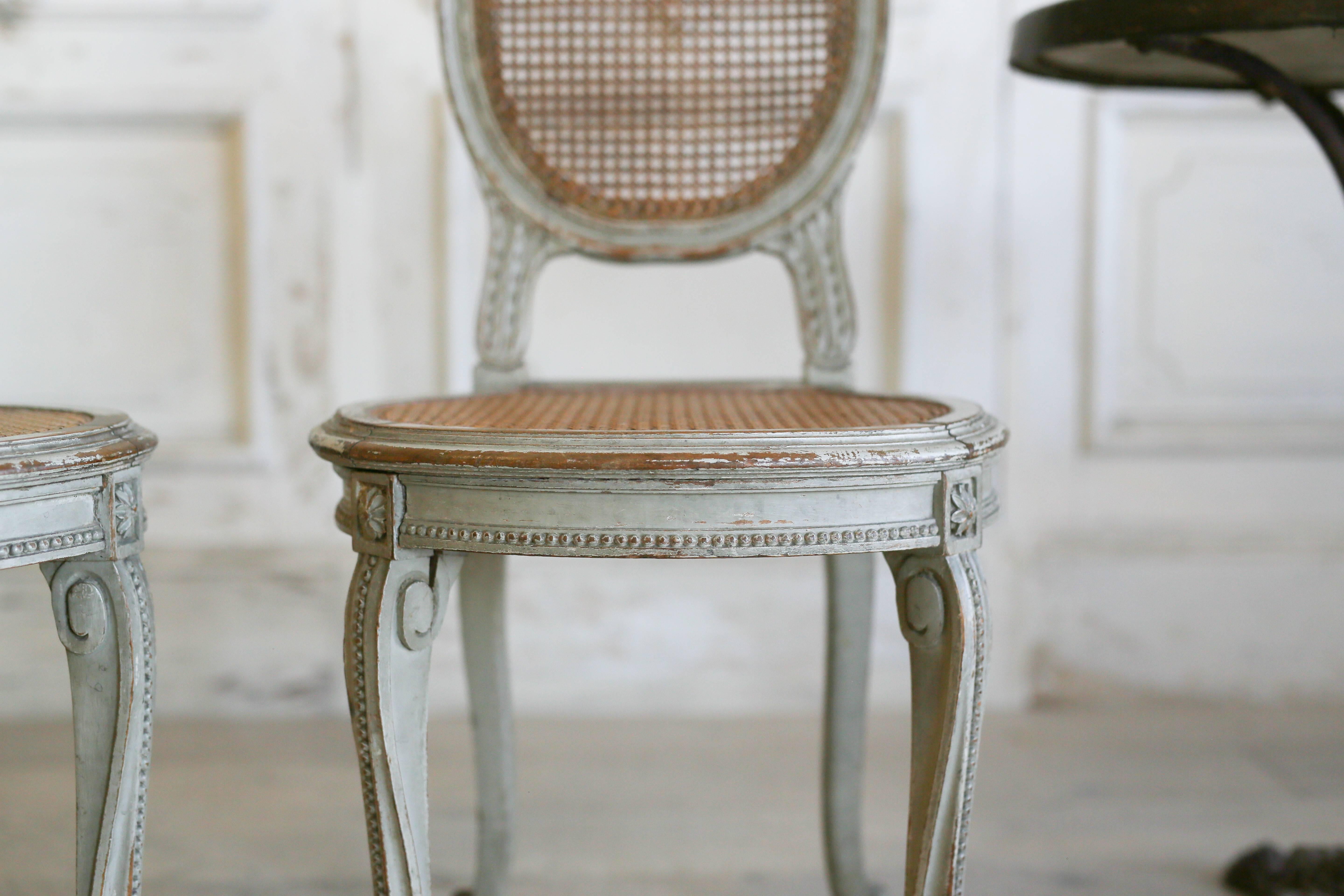 19th Century Vintage Cane Back Side Chairs In Good Condition In Los Angeles, CA