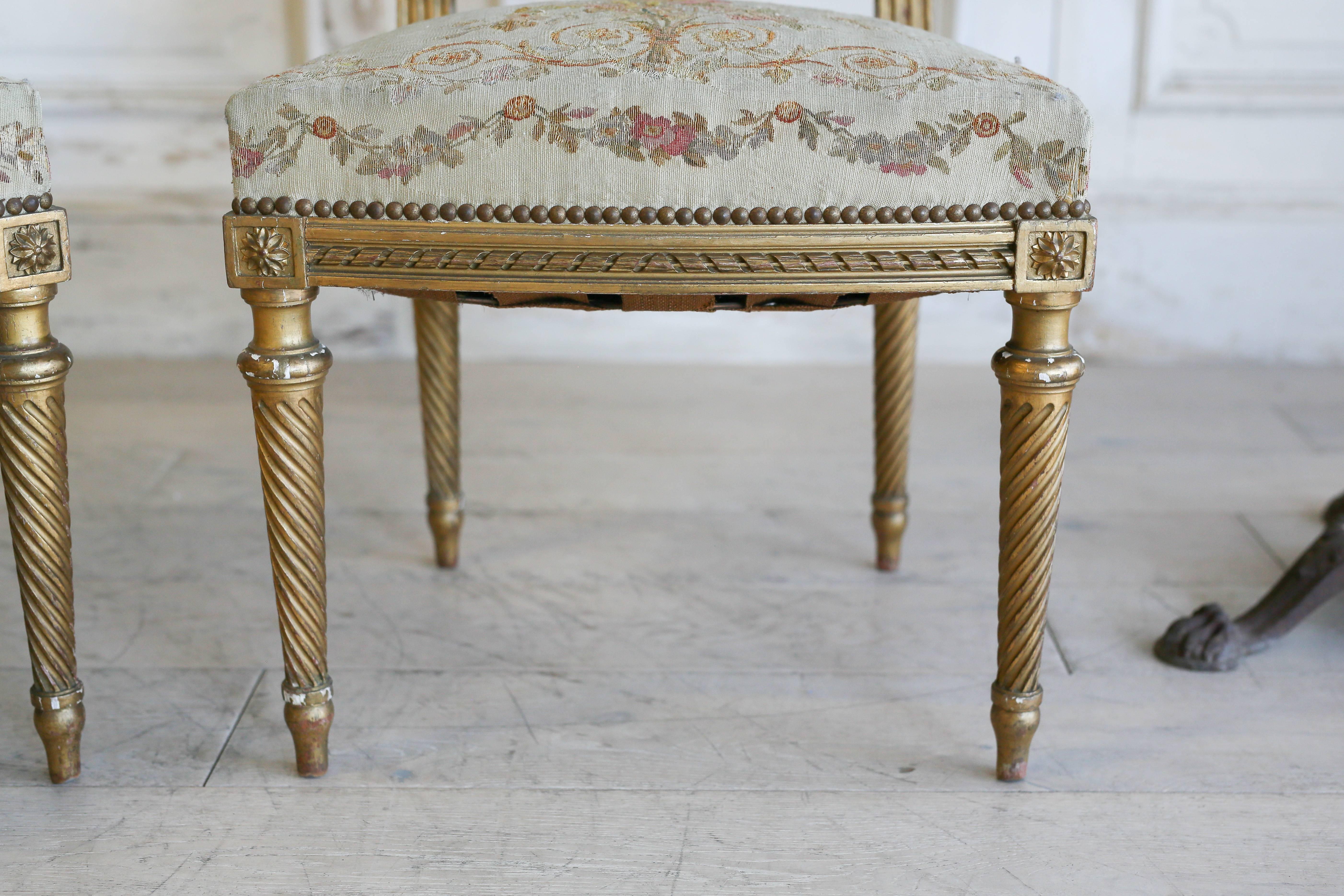 19th Century Vintage Louis XVI Side Chairs 2
