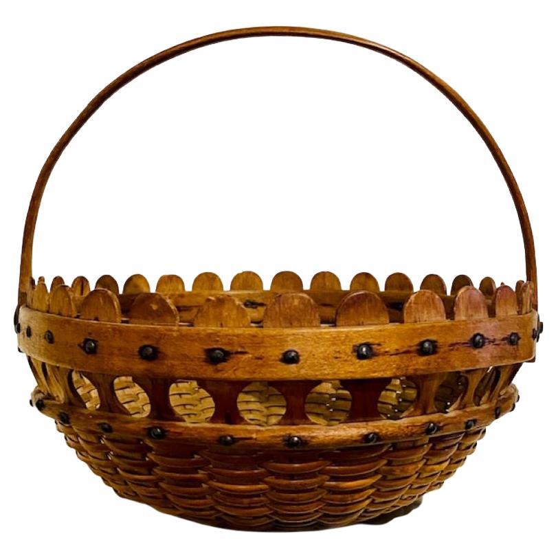 Nantucket "Double Lollipop" Basket, circa 1900 For Sale