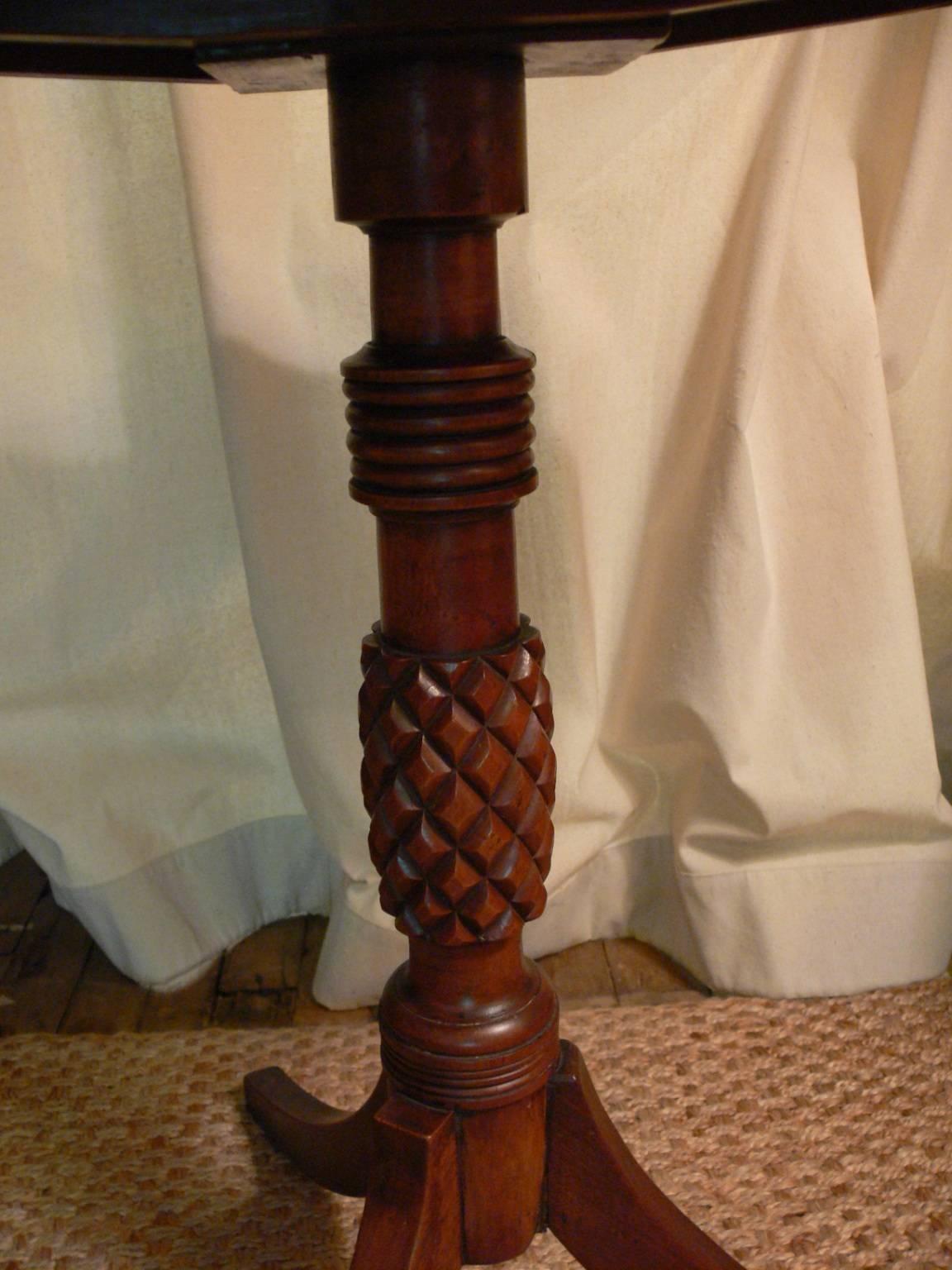 19th Century Mahogany Tilt-Top Candle Stand 1