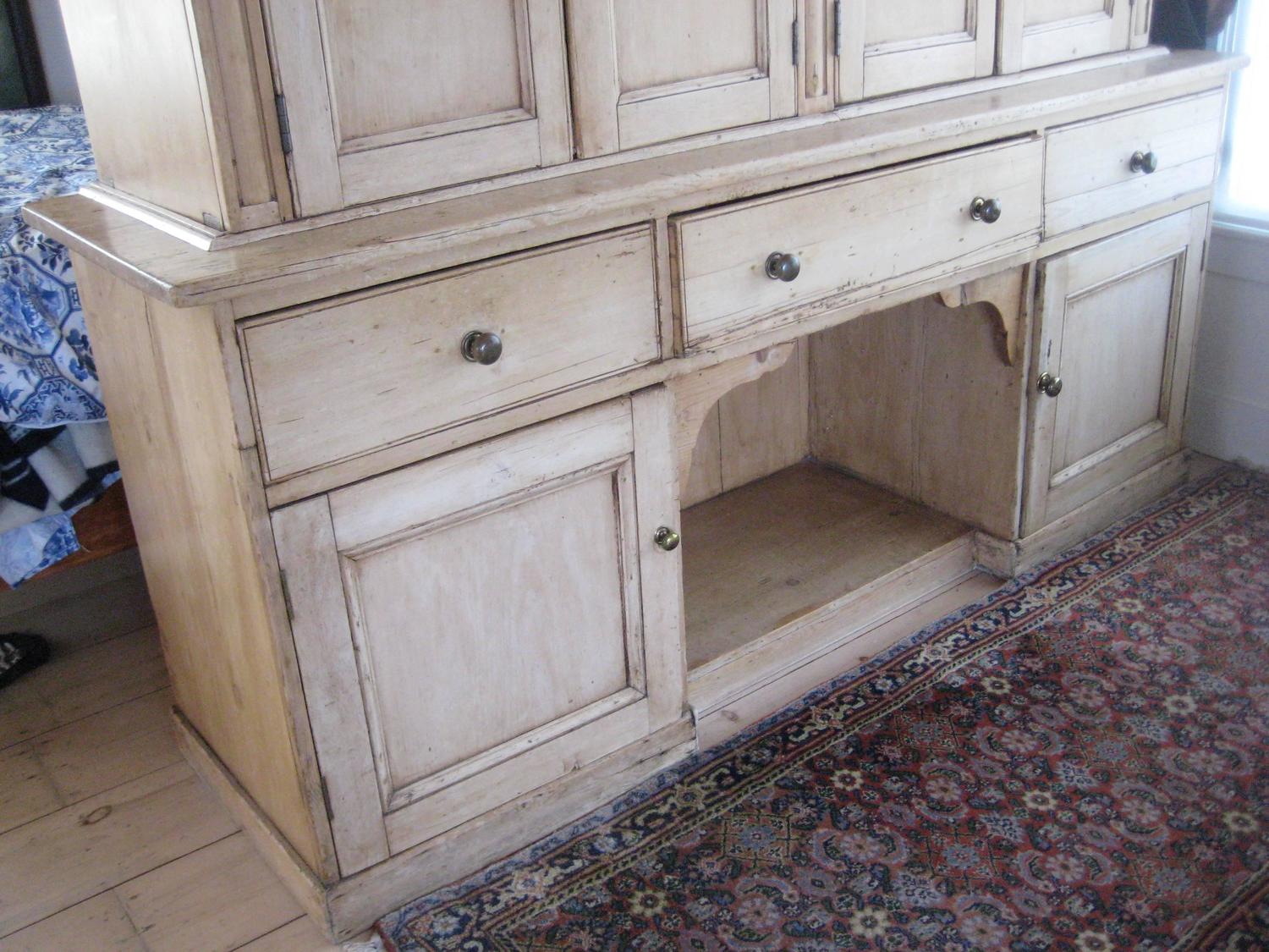 Large Pine Cupboard with Paneled Doors For Sale at 1stdibs