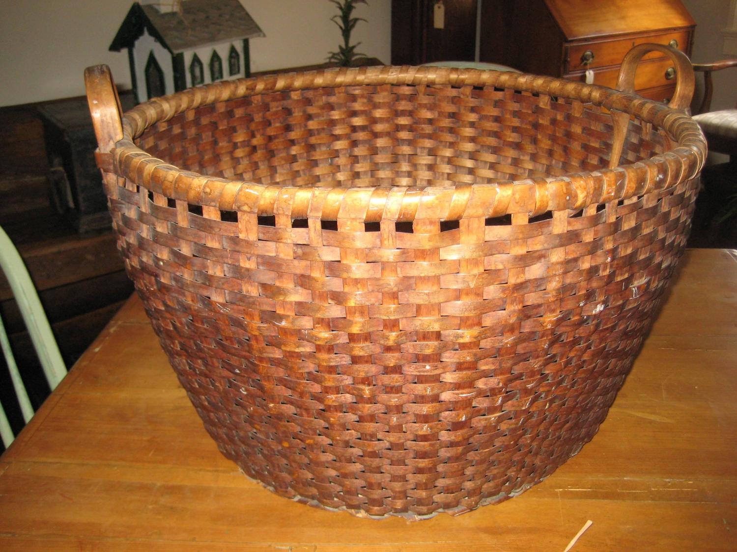 Large Antique Basket For Sale at 1stdibs