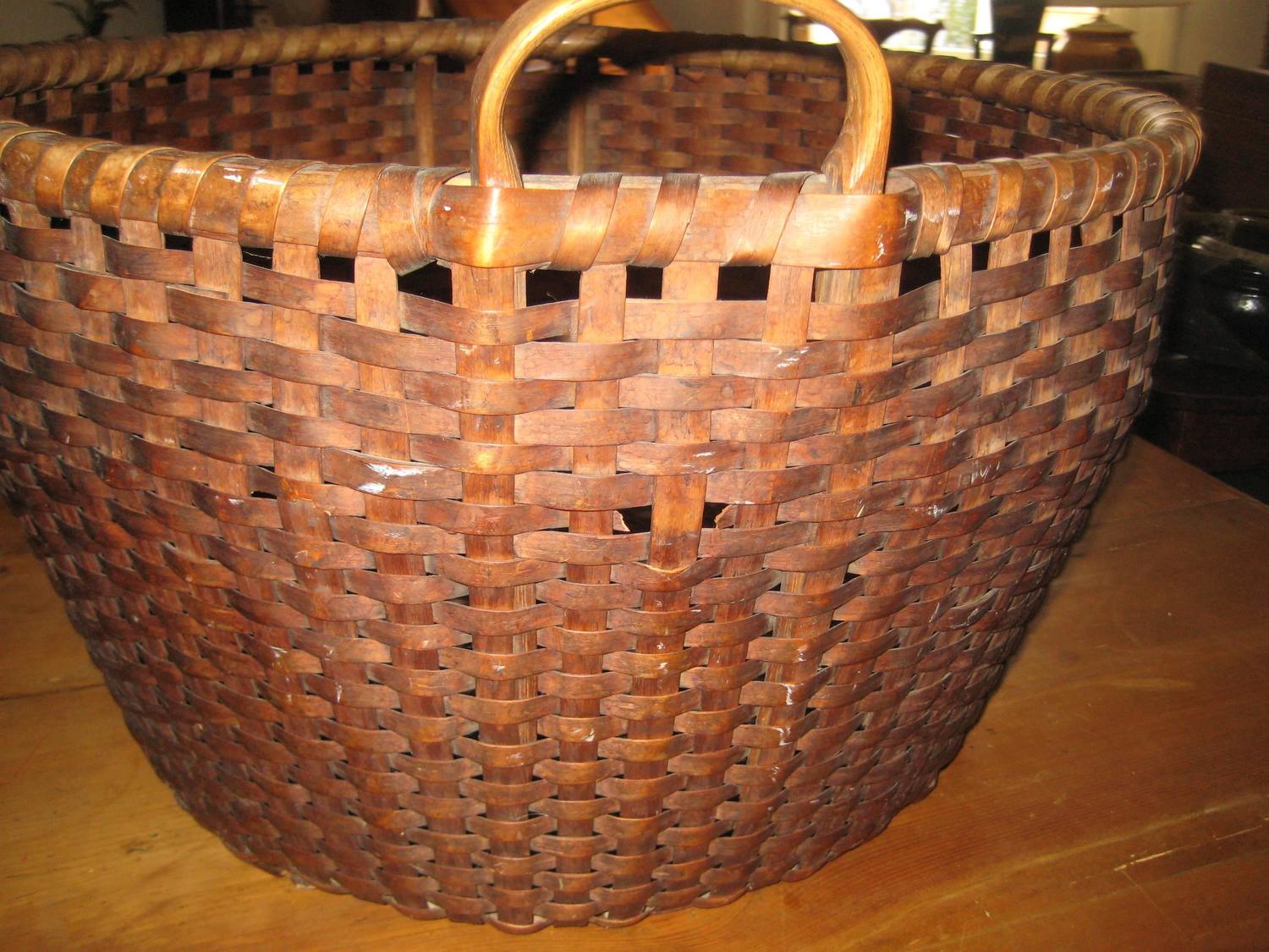 Large Antique Basket For Sale at 1stdibs