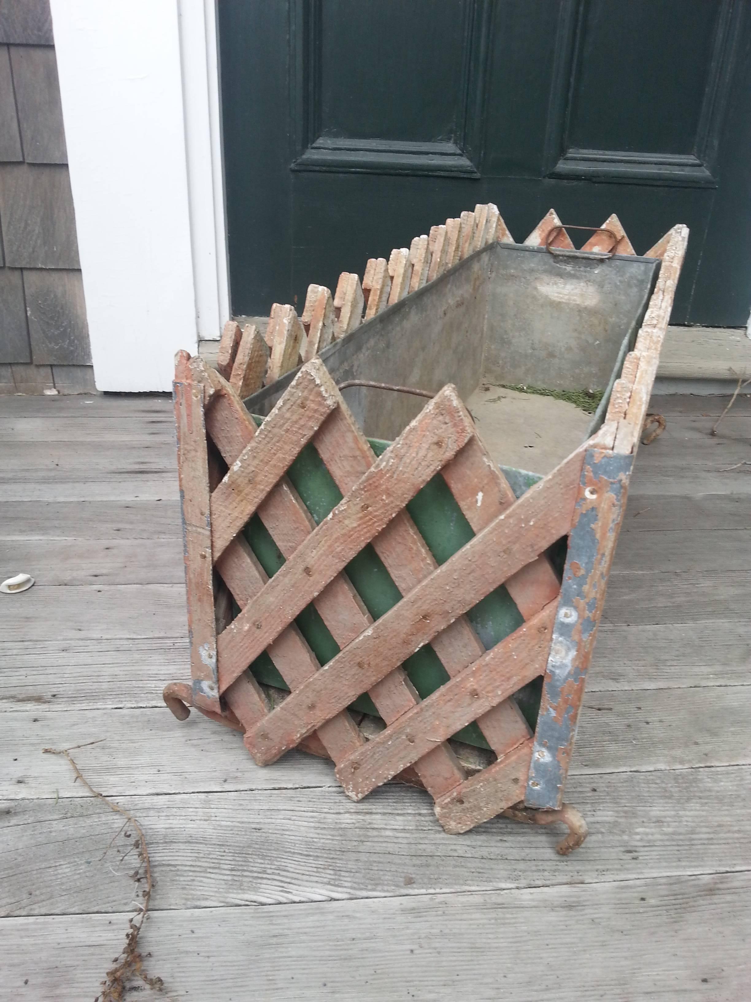 white lattice planter box