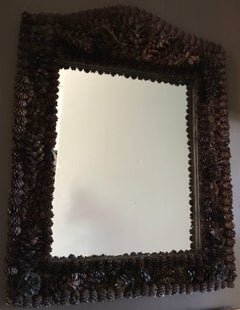 Mirror with Frame of Natural Pine Cones