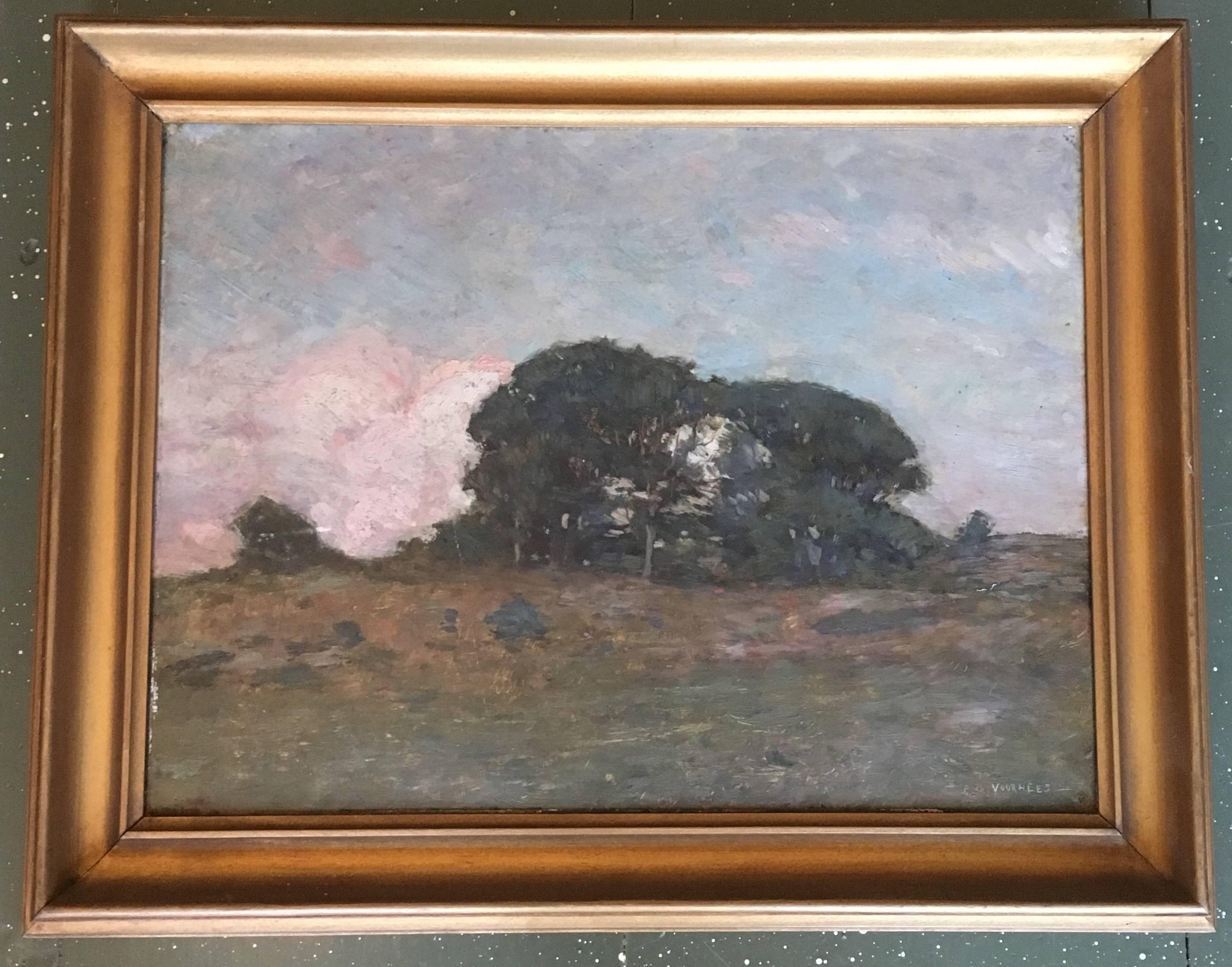 Painted Oil on Board Plein Air Landscape Painting by Clark G. Voorhees