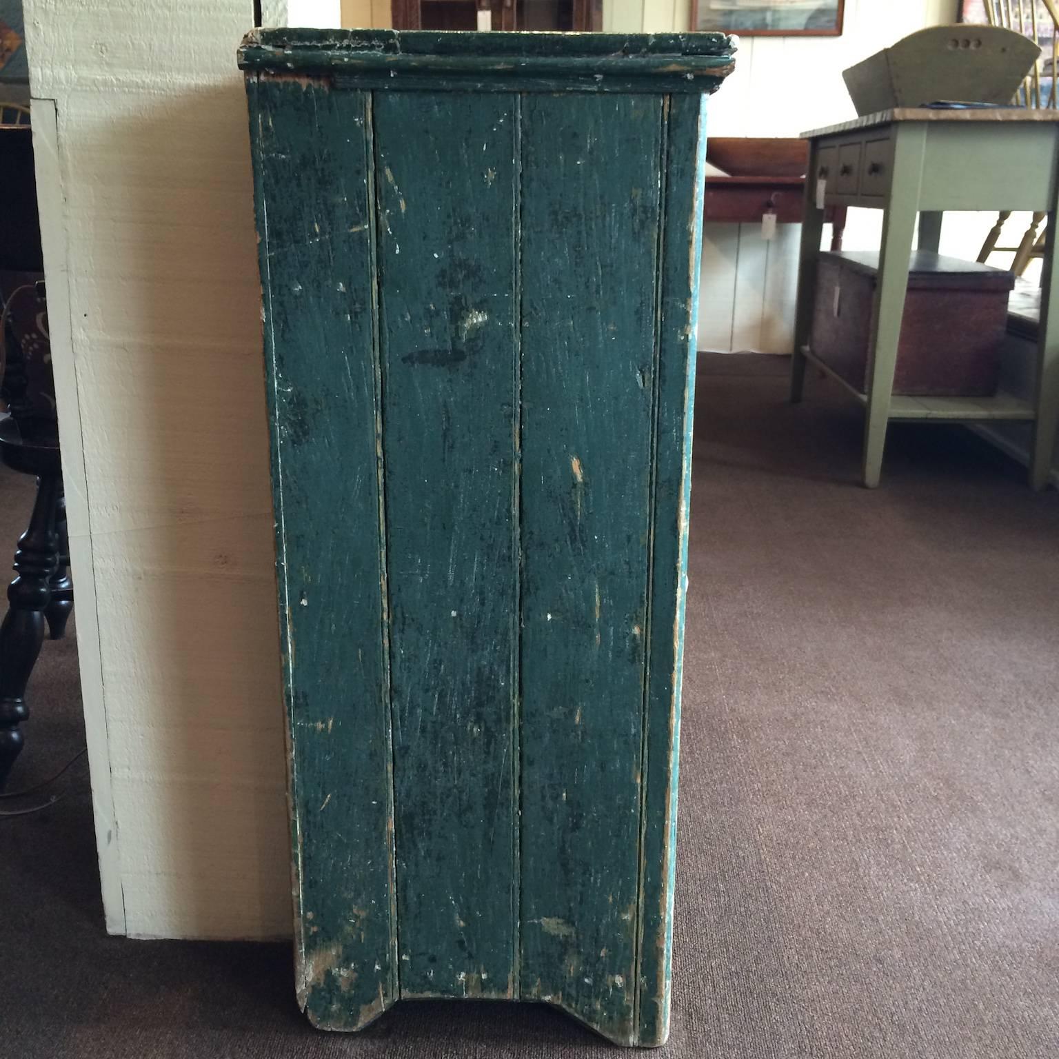 Painted Green Single Door Cupboard For Sale