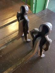 Pair of Early 19th Century Cast Iron George Washington Andirons