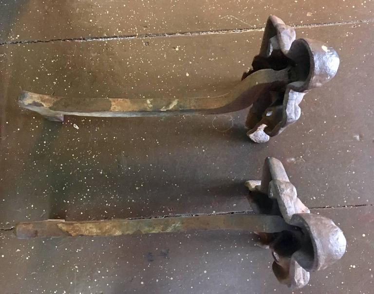 Pair of Early 19th Century Cast Iron George Washington Andirons at 1stDibs
