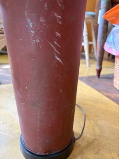 Vintage Sap Bucket in Red Paint Converted to Lamp