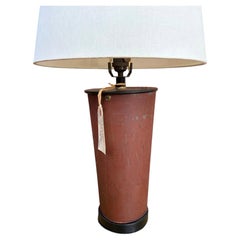 Vintage Sap Bucket in Red Paint Converted to Lamp
