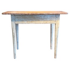 Pine One-Board Stand with White-Painted Base and Tapered Legs, Newfoundland