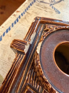 Majolica Boat Ink Stand c.1850