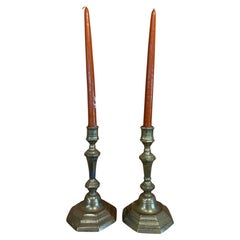 Pair of English Brass Candlesticks, Circa 1800
