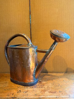 Early 20th Century Large Hammered Copper Watering Can c. 1910