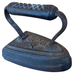 Antique American Cast Iron “UDX” Sad Iron Doorstop, circa 1890
