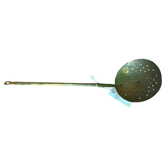 Brass Sieve with Brass Handle; Scroll Motif on Handle c. 1820