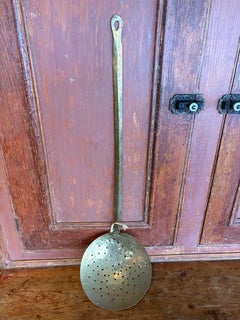 Brass Sieve with Brass Handle; Scroll Motif on Handle c. 1820