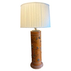 Pair of Antique Wallpaper Printing Roller Lamp Bases c. 1800s France