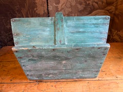 Antique American Green Painted Wooden Trug c. 1890