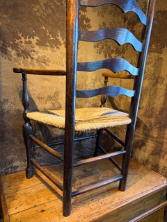 Set of Ladder Back Chairs with Rush Seats (4 Side, 2 Arm)
